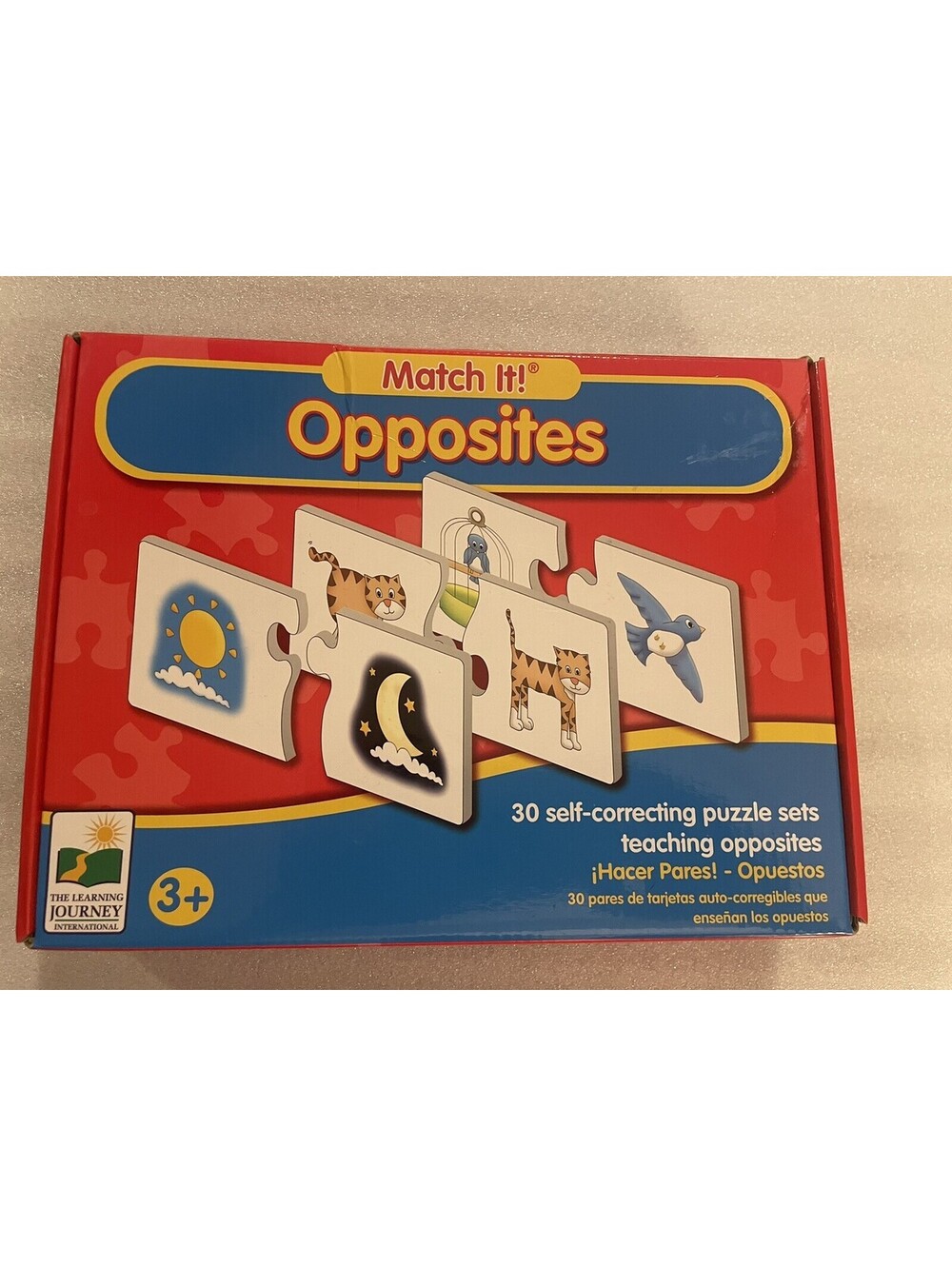 The Learning Journey Match It! Opposites - 30 Self Correcting Puzzle Sets - 3+